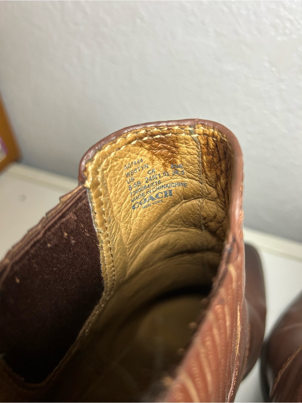 Coach Westyn Brown Leather Ankle Boots - Picture 6 of 6